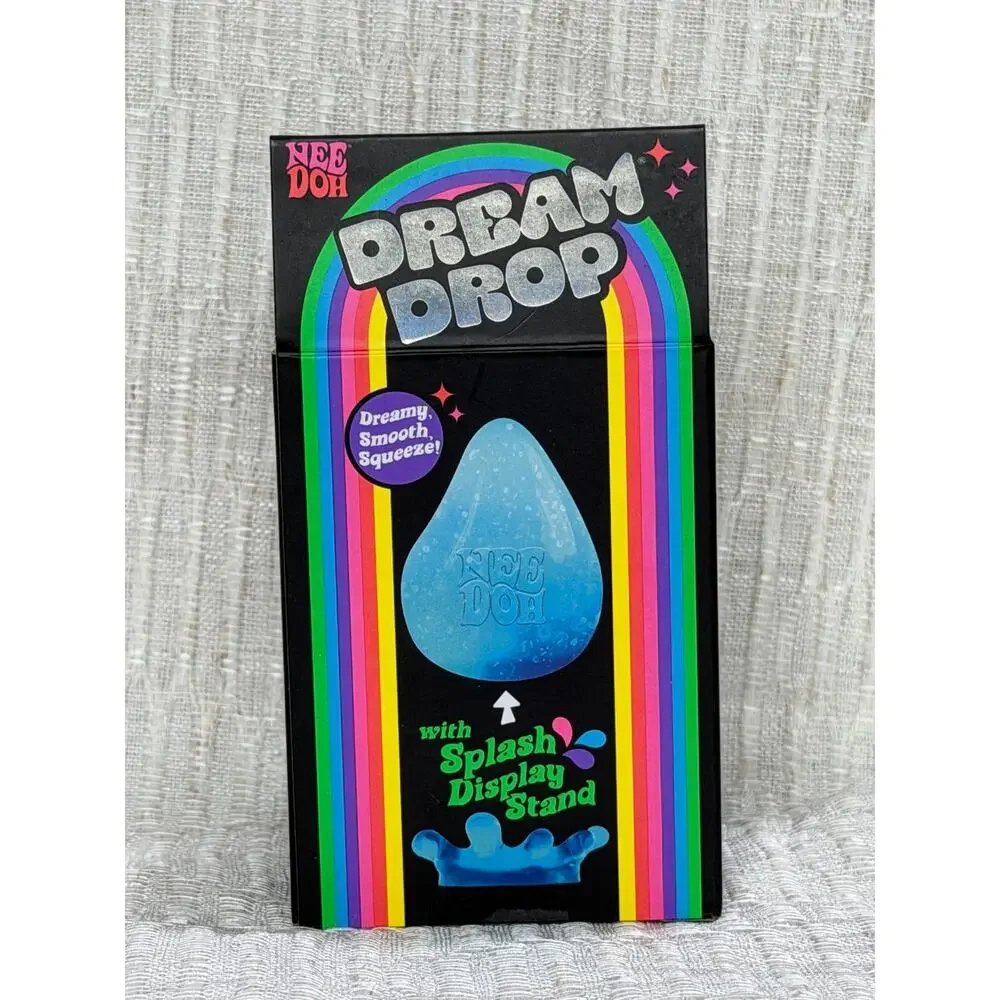 NeeDoh Pink DREAM DROP Glitter Teardrop NEE DOH Squishy 100% Authentic New